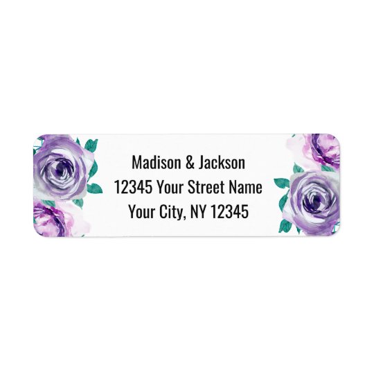Adresse de retour de menthe et de mariage rose étiquette d’adresse retour