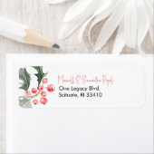 Adresse de retour de Noël Étiquettes Holly & Berri (En situation)