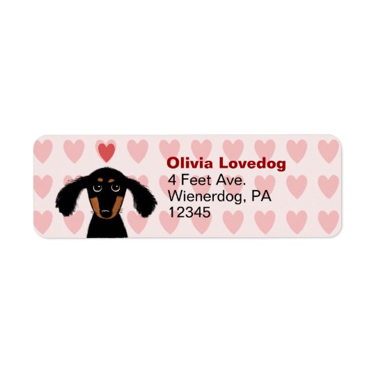 Adresse de retour de teckel d'amour mignon de étiquette d'adresse retour