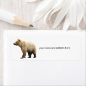 Adresse de retour Étiquette avec ourson grizzli (En situation)