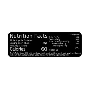 Adresse de retour Étiquette Miel Valeur nutritive