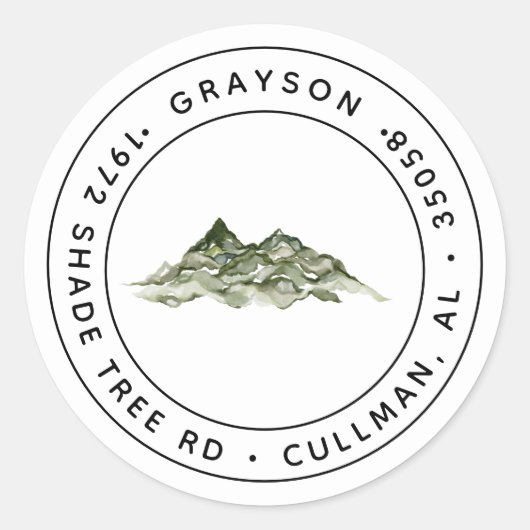 Adresse de retour Étiquette/Sceau Sticker rond cla (Devant)