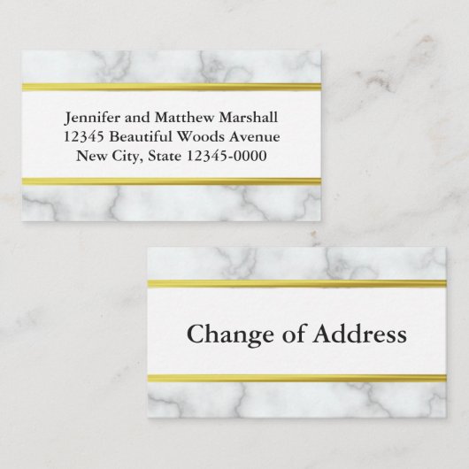 Adresse de retour Faire-part de déplacement blanc  (Devant / Derrière)