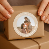Adresse de retour Famille Photo Sticker rond class