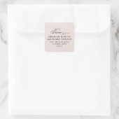 Adresse de retour mariage rouge autocollant rose (Sac)