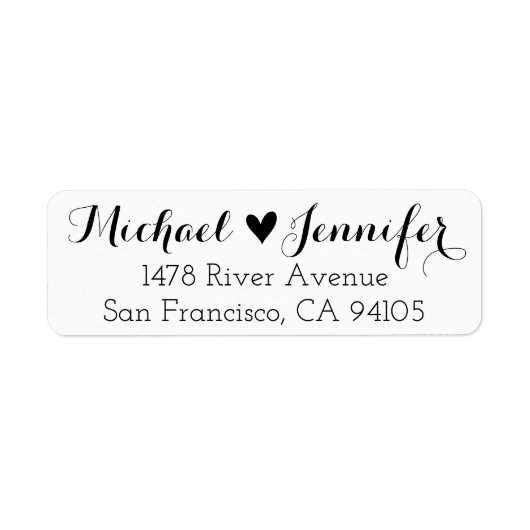 Adresse de retour moderne Étiquette Mariage Famill (Devant)
