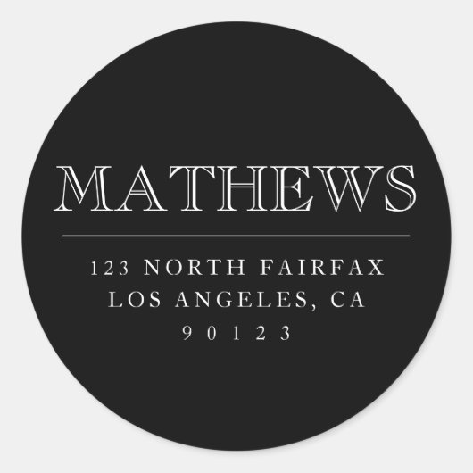 Adresse de retour personnalisable Sticker rond cla (Devant)