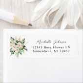Adresse de retour rose et jaune Floral Étiquette 3 (En situation)