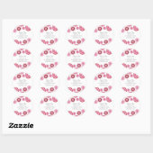Adresse de retour Sticker Étiquette rose Fleurs bl (Feuille)