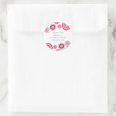 Adresse de retour Sticker Étiquette rose Fleurs bl (Sac)