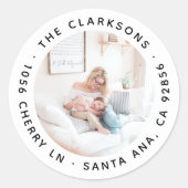 Adresse de retour Sticker photo rond classique (Devant)