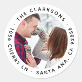 Adresse de retour Sticker photo rond classique (Devant)