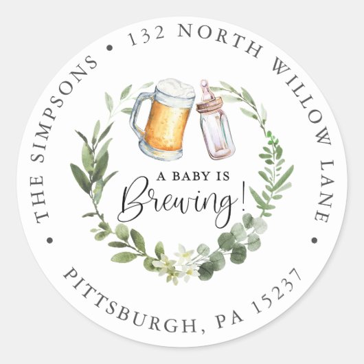 Adresse de retour Sticker rond classique (Devant)