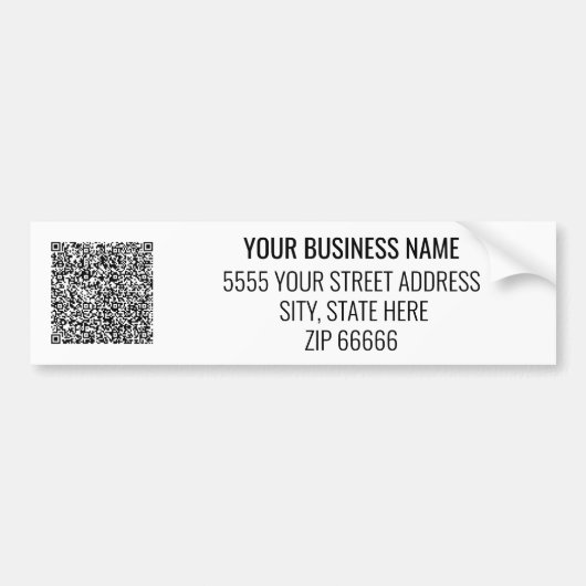 Adresse de votre entreprise et sticker de code QR (Devant)