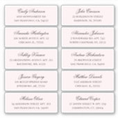 Adresse des invités roses. étiquettes mariages (Devant)