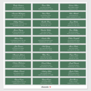 Adresse des noms de clients verts. étiquette d'exp