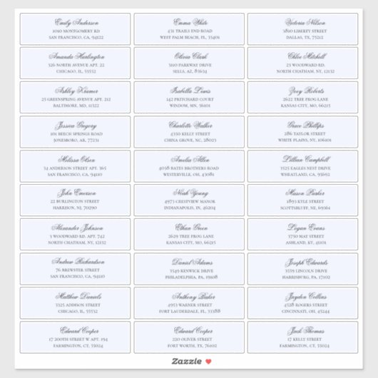 Adresse des noms des hôtes bleus. étiquettes maria (Feuille)