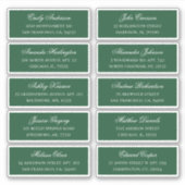 Adresse des noms d'invités verts. étiquettes maria (Devant)