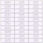 Adresse des noms d'invités violets. étiquette d'ex (Devant)