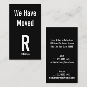 Adresse du monogramme noir blanc Faire-part mobile