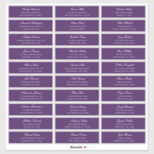 Adresse du nom des clients pourpres. étiquette d'e