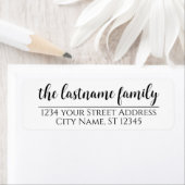 Adresse et nom de retour - Étiquette de script d'a (En situation)