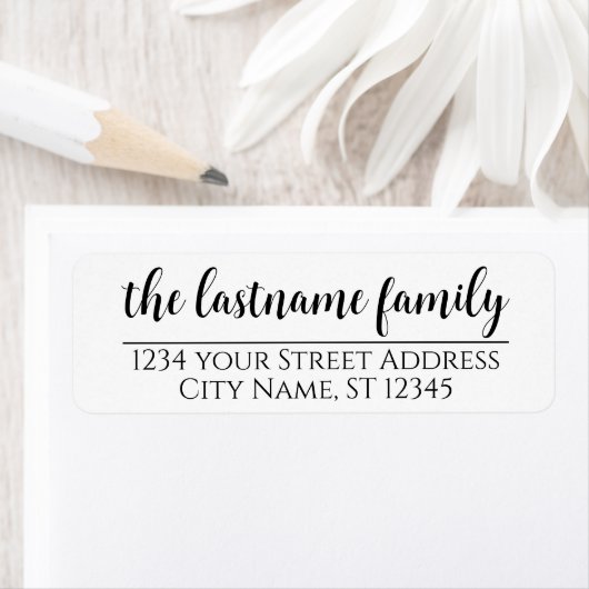 Adresse et nom de retour - Étiquette de script d'a (En situation)