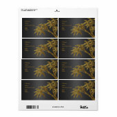 Adresse étiquette Business Black Gold Bamboo (Feuille entière)