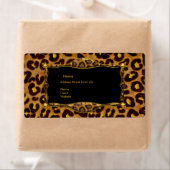 Adresse Étiquette Noir Or Label Leopard (En situation)