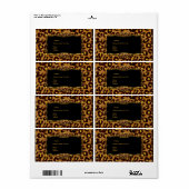 Adresse Étiquette Noir Or Label Leopard (Feuille entière)