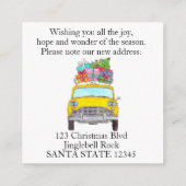 Adresse Faire-part cabine jaune cadeaux de Noël (Dos)