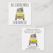 Adresse Faire-part cabine jaune cadeaux de Noël (Devant / Derrière)