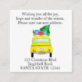 Adresse Faire-part cabine jaune cadeaux de Noël (Dos)