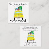 Adresse Faire-part cabine jaune cadeaux de Noël (Devant / Derrière)