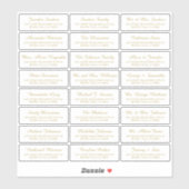 Adresse individuelle en or blanc étiquette élégant (Feuille)