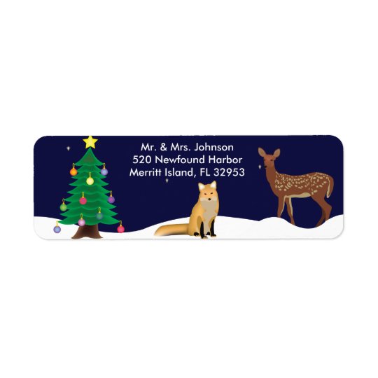 Adresse Lables de Noël du pays des merveilles Étiquettes D’adresse Retour