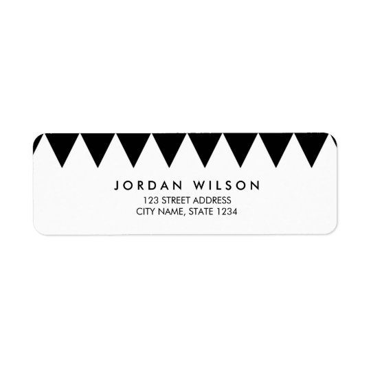 Adresse moderne de motif noir et blanc de triangle étiquette d'adresse retour