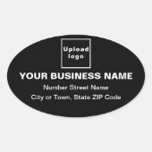 Adresse professionnelle sur Sticker ovale noir (Devant)
