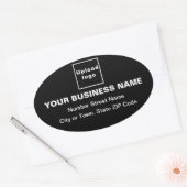 Adresse professionnelle sur Sticker ovale noir (Enveloppe)