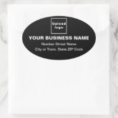 Adresse professionnelle sur Sticker ovale noir (Sac)