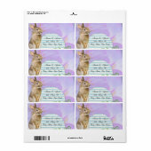 Adresse Retour Étiquette Bleu Bande de lapin (Feuille entière)