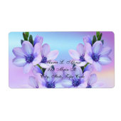Adresse Retour Étiquettes Fleurs pourpres Florales (Devant)