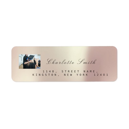 Adresse rose VIP métallique de l'or RSVP de Étiquettes D’adresse Retour