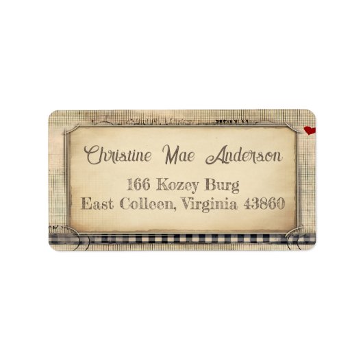 Adresse vintage de gravité / Livraison / Étiquette (Devant)