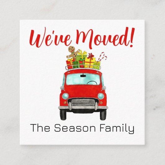 Adresse Voiture rouge Faire-part avec cadeaux de N (Devant)