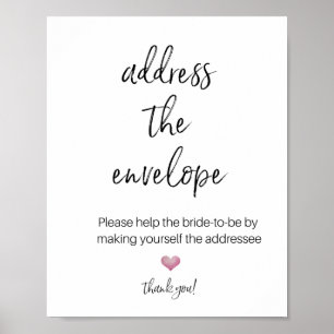 ADRESSEZ L'ENVELOPPE POUR DOUCHE poster