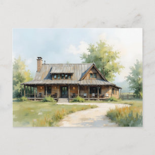 Adreswijziging Boerderij Aquarel Stijl Briefkaart