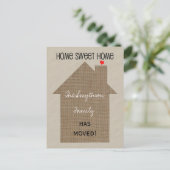 Adreswijziging Briefkaart - Burlap House (Staand voorkant)