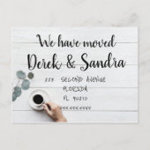 Adreswijziging briefkaart dat we koffie hebben ver (Voorkant)