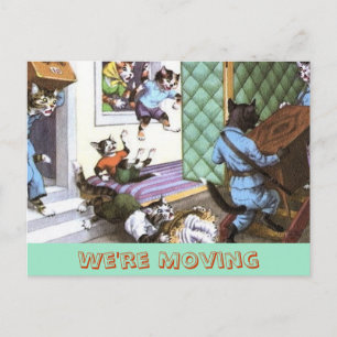 adreswijziging Briefkaart met katten